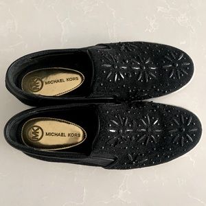 michael kors black sparkley loafers womens size US7